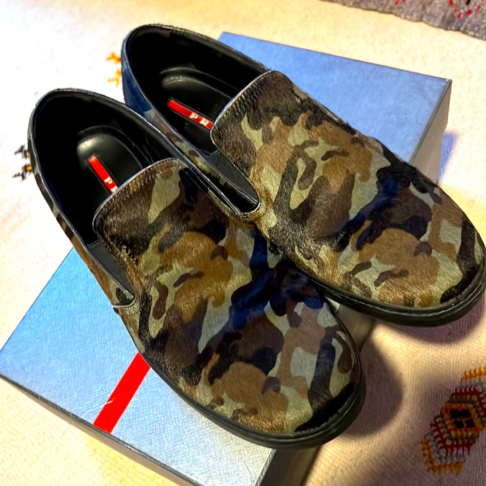 Prada Linea Rossa Collection Slip In Horse Hair